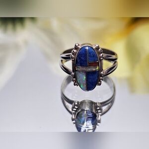 Yazzie Sterling and inlaid stone Ring